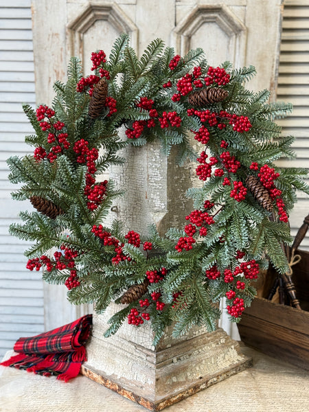 Scarletton Spruce Wreath | 24" | NOT CURRENTLY IN STOCK-New For Holiday 2026!