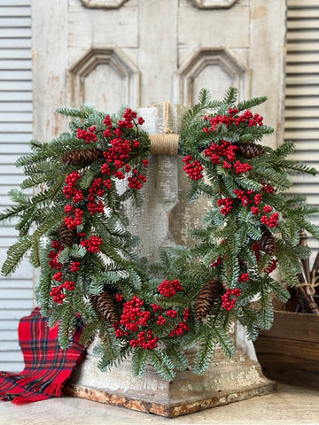 Scarletton Spruce Hanging Wreath | 22" | NOT CURRENTLY IN STOCK-New For Holiday 2026!