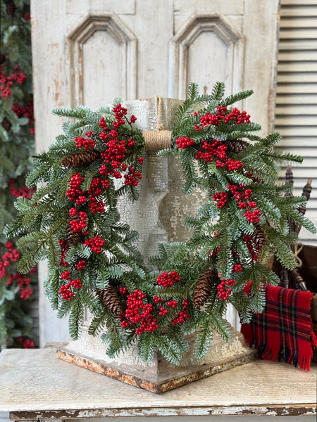 Scarletton Spruce Hanging Wreath | 22" | NOT CURRENTLY IN STOCK-New For Holiday 2026!