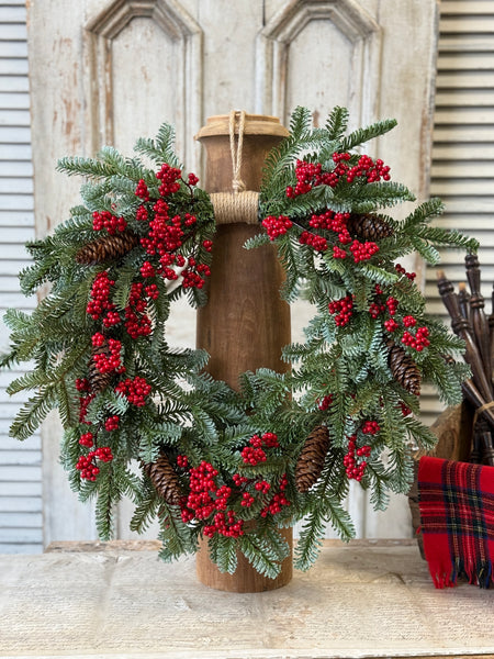 Scarletton Spruce Hanging Wreath | 22" | NOT CURRENTLY IN STOCK-New For Holiday 2026!