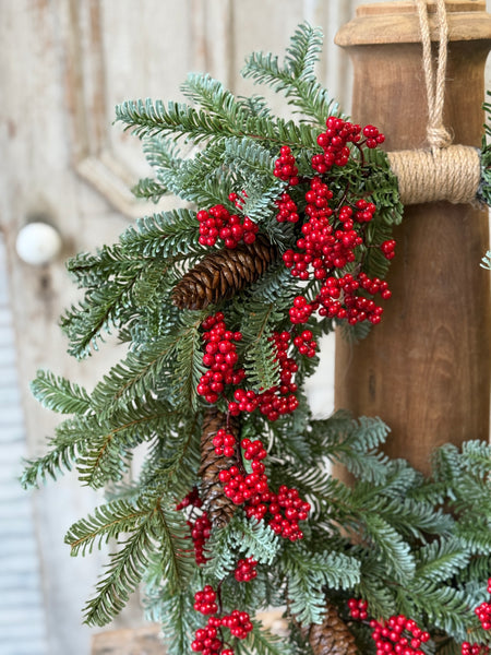 Scarletton Spruce Hanging Wreath | 22" | NOT CURRENTLY IN STOCK-New For Holiday 2026!