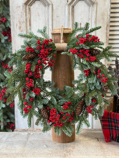 Scarletton Spruce Hanging Wreath | 22" | NOT CURRENTLY IN STOCK-New For Holiday 2026!