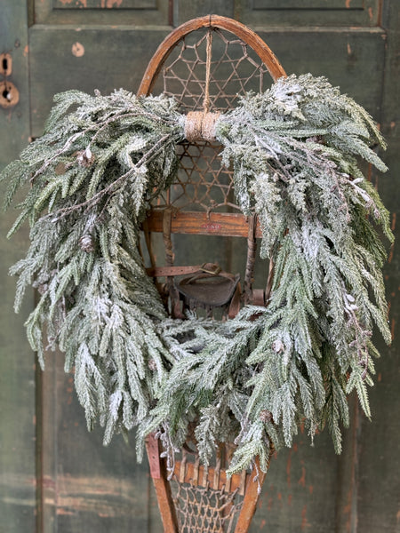Snowdrift Norfolk Hanging Wreath | 24" | NOT CURRENTLY IN STOCK-New For Holiday 2026!