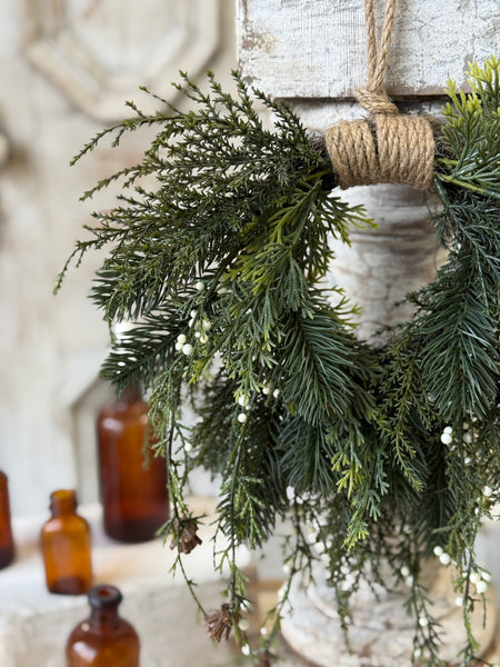 Candlewick Pine Hanging Wreath | 12" | NOT CURRENTLY IN STOCK-New For Holiday 2026!