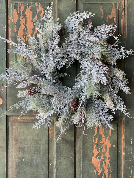 Frost Veiled Pine Wreath | 24" | CASE PACK + CLEAN UP SPECIAL!  From $14.95 - Last 44pcs!