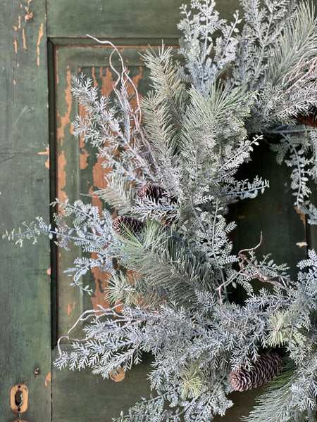 Frost Veiled Pine Wreath | 24" | CASE PACK + CLEAN UP SPECIAL!  From $14.95 - Last 44pcs!