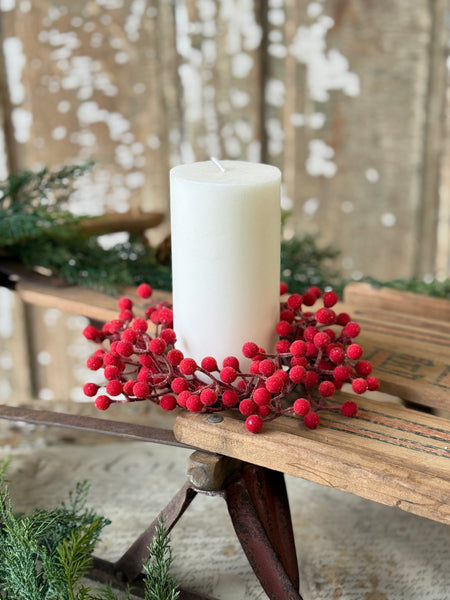 Icy Toboggan Berry Candle Ring | 7.5” | NOT CURRENTLY IN STOCK-New For Holiday 2026!