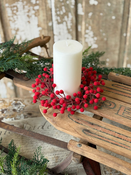 Icy Toboggan Berry Candle Ring | 7.5” | NOT CURRENTLY IN STOCK-New For Holiday 2026!