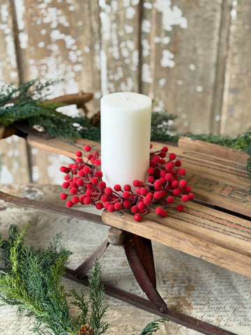 Icy Toboggan Berry Candle Ring | 7.5” | NOT CURRENTLY IN STOCK-New For Holiday 2026!