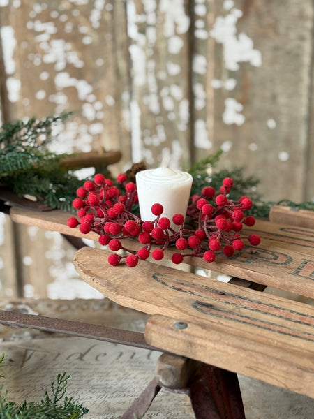 Icy Toboggan Berry Candle Ring | 6” | NOT CURRENTLY IN STOCK-New For Holiday 2026!