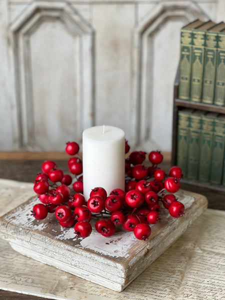 Keepsake Berry Candle Ring | 11" | Red | Limited Stock - Last 120pcs!