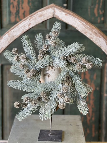 Frosty Midwinter Fir Candle Ring | 13" | CASE PACK CLEAN UP SPECIAL!  From $3.95 - Last 96pcs!