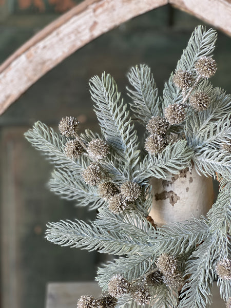 Frosty Midwinter Fir Candle Ring | 13" | CASE PACK CLEAN UP SPECIAL!  From $3.95 - Last 96pcs!