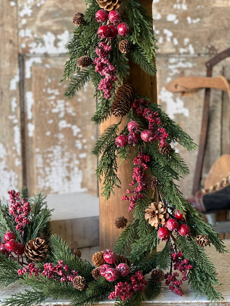 Bluster Berry Greens Garland | 5'