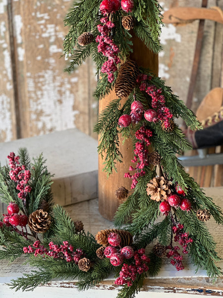 Bluster Berry Greens Garland | 5'