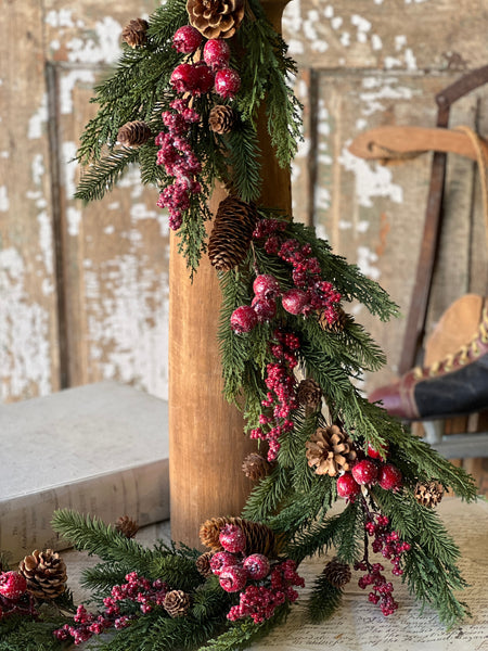 Bluster Berry Greens Garland | 5'