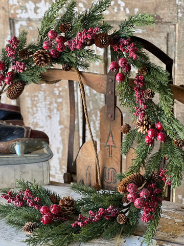 Bluster Berry Greens Garland | 5'