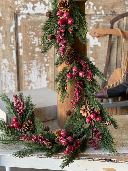 Bluster Berry Greens Garland | 5'