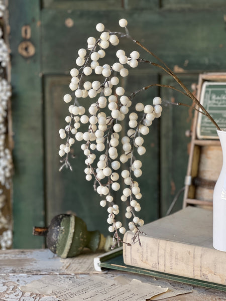 Icy Snowdrop Berry Hanging | 35"