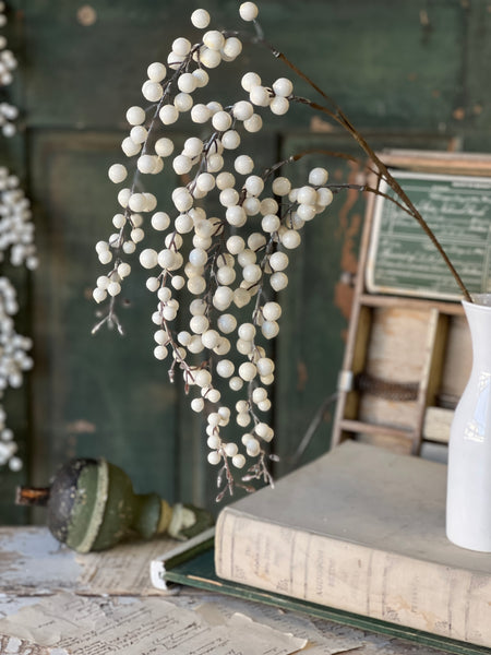 Icy Snowdrop Berry Hanging | 35"