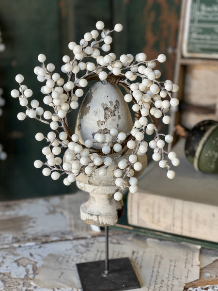 Icy Snowdrop Berry Candle Ring | 11" | Limited Stock - Last 24pcs!