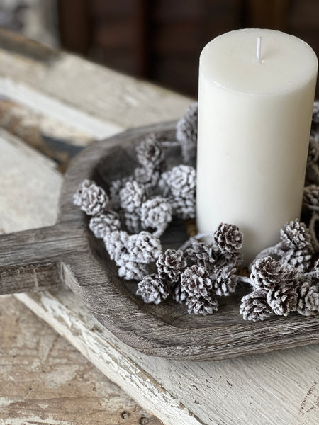 Snowcrested Pinecone Candle Ring | 8" | SOLD OUT