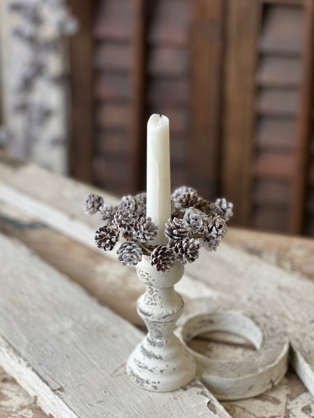 Snowcrested Pinecone Candle Ring | 5" | SOLD OUT