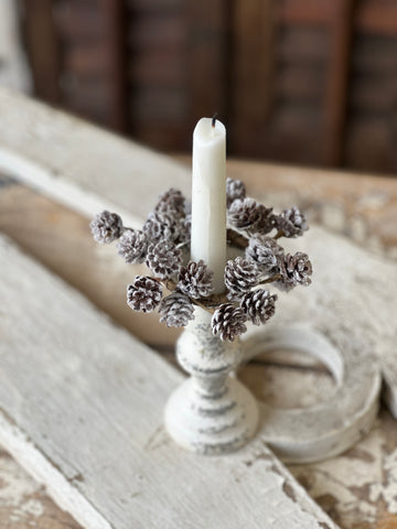 Snowcrested Pinecone Candle Ring | 5" | SOLD OUT