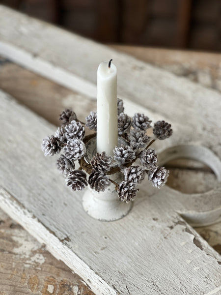 Snowcrested Pinecone Candle Ring | 5" | SOLD OUT