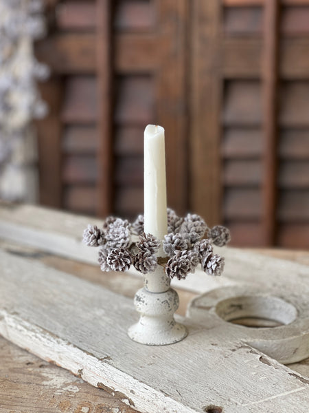 Snowcrested Pinecone Candle Ring | 5" | SOLD OUT