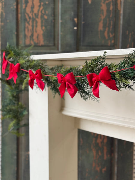 Bow Tied Boughs Garland | 4' | NOT CURRENTLY IN STOCK-New For Holiday 2026!