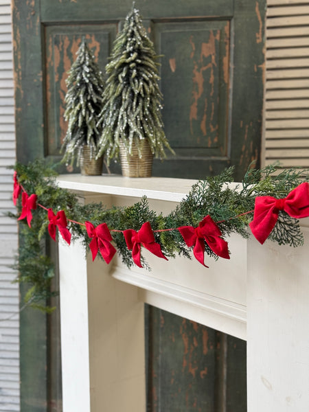 Bow Tied Boughs Garland | 4' | NOT CURRENTLY IN STOCK-New For Holiday 2026!