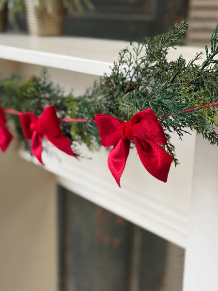 Bow Tied Boughs Garland | 4' | NOT CURRENTLY IN STOCK-New For Holiday 2026!