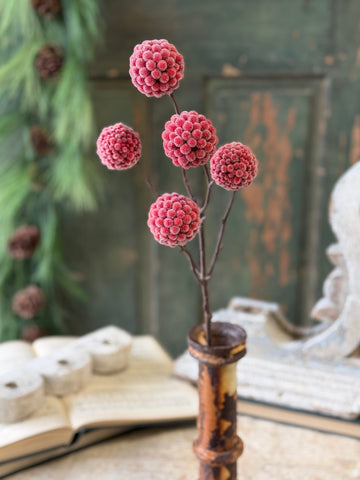 Iced Brilliant Berry Orb Spray | 23" | NOT CURRENTLY IN STOCK-New For Holiday 2026!