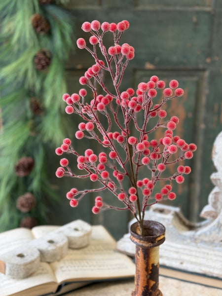 Iced Brilliant Berry Spray | 25" | NOT CURRENTLY IN STOCK-New For Holiday 2026!
