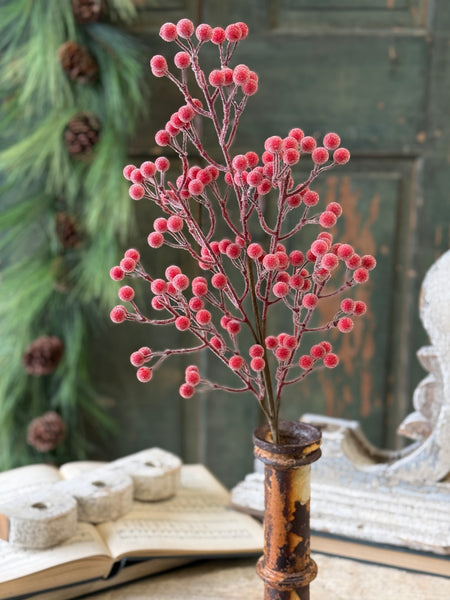 Iced Brilliant Berry Spray | 25" | NOT CURRENTLY IN STOCK-New For Holiday 2026!