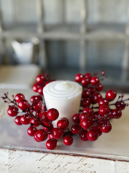 Scarlet Sonata Berry Candle Ring | 2" (inner) | NOT CURRENTLY IN STOCK-New For Holiday 2026!