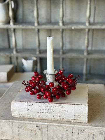 Scarlet Sonata Berry Candle Ring | 2" (inner) | NOT CURRENTLY IN STOCK-New For Holiday 2026!