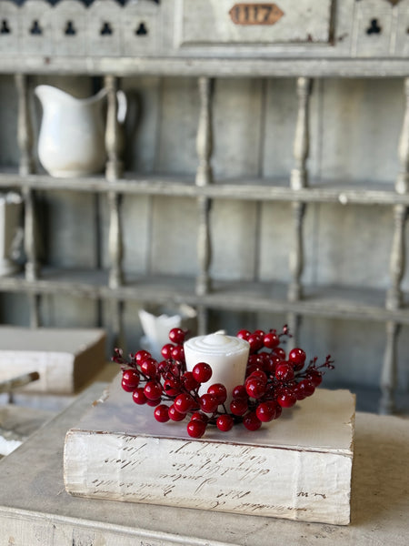 Scarlet Sonata Berry Candle Ring | 2" (inner) | NOT CURRENTLY IN STOCK-New For Holiday 2026!