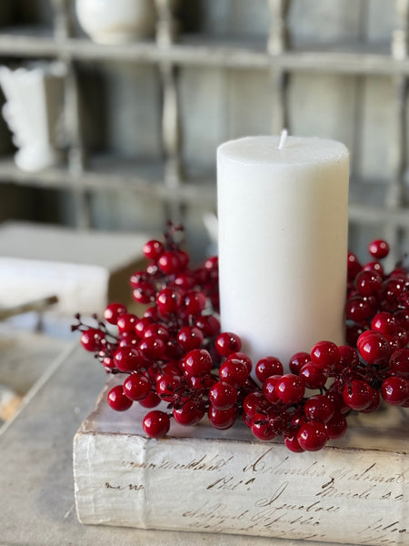 Scarlet Sonata Berry Candle Ring | 10" | NOT CURRENTLY IN STOCK-New For Holiday 2026!