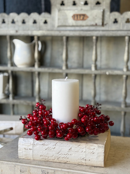 Scarlet Sonata Berry Candle Ring | 10" | NOT CURRENTLY IN STOCK-New For Holiday 2026!