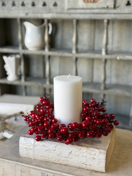 Scarlet Sonata Berry Candle Ring | 10" | NOT CURRENTLY IN STOCK-New For Holiday 2026!