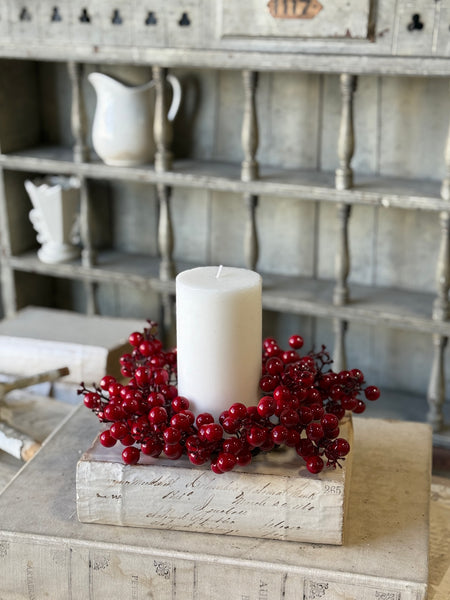 Scarlet Sonata Berry Candle Ring | 10" | NOT CURRENTLY IN STOCK-New For Holiday 2026!