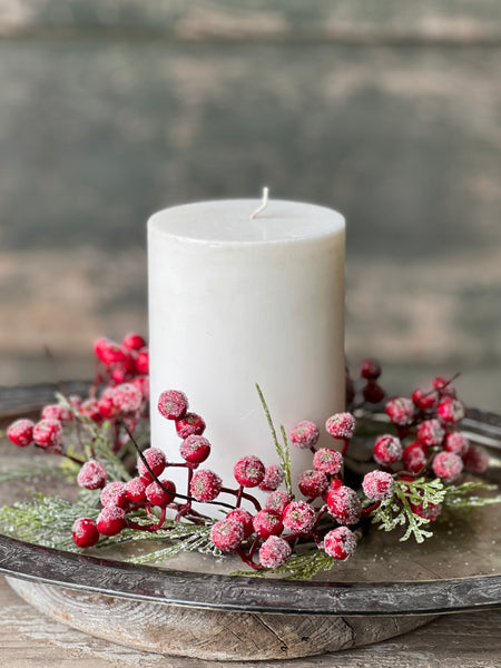 Icy Berry & Cedar Candle Ring | 10" | Red | SOLD OUT