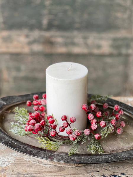 Icy Berry & Cedar Candle Ring | 10" | Red | SOLD OUT