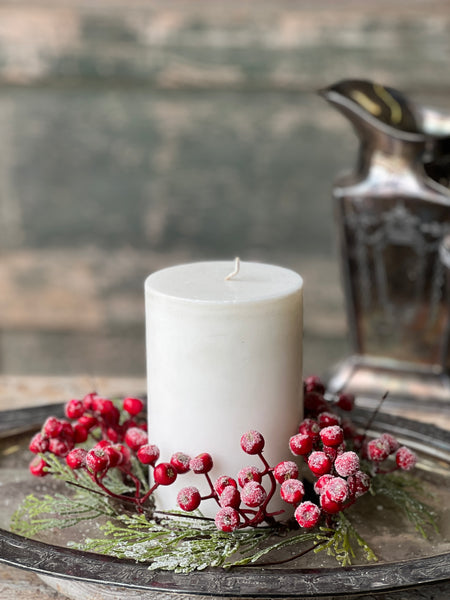 Icy Berry & Cedar Candle Ring | 10" | Red | SOLD OUT