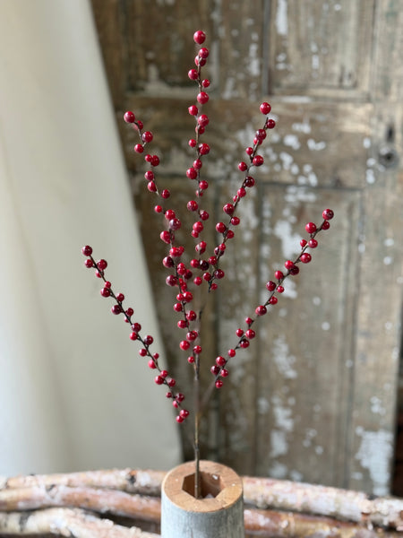 Red Reverie Berry Spray | 34" | NOT CURRENTLY IN STOCK-New For Holiday 2026!