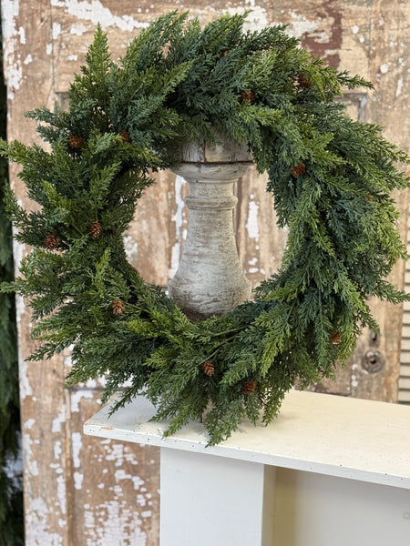 Woodbridge Cedar Wreath | 24" | NOT CURRENTLY IN STOCK-New For Holiday 2026!