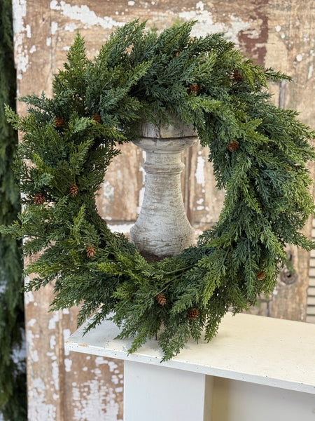 Woodbridge Cedar Wreath | 24" | NOT CURRENTLY IN STOCK-New For Holiday 2026!