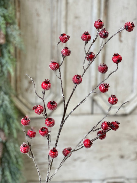 Sparkling Bauble Berry Spray | 36" | Limited Stock - Last 84pcs!